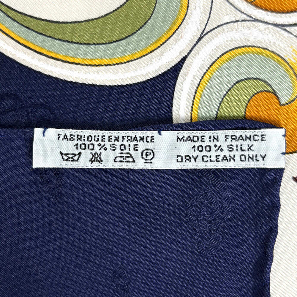 HERMES Authentic Blue Silk Scarf - Picture 2 of 4